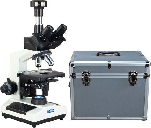 OMAX 40X-2500X Phase Contrast LED Trinocular Compound Microscope+9MP Camera+Aluminum Carrying Case in Saudi Arabia