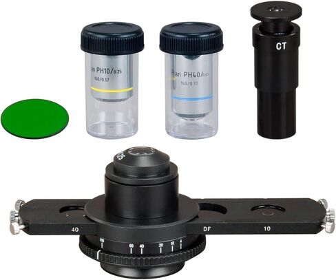 OMAX 40X-2500X Phase Contrast LED Trinocular Compound Microscope+9MP Camera+Aluminum Carrying Case in Saudi Arabia