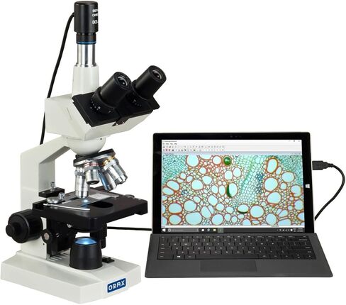 OMAX 40X-2000X Digital Lab Trinocular Compound LED Microscope with USB Digital Camera and Double Layer Mechanical Stage in Saudi Arabia
