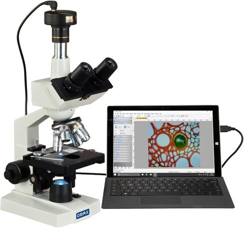 OMAX 40X-2000X Digital Lab Trinocular Compound LED Microscope with 1.3MP Digital Camera and Double Layer Mechanical Stage in Saudi Arabia