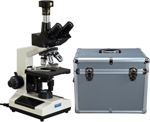 OMAX 40X-2500X Phase Contrast Trinocular LED Compound Microscope+9MP Camera+Aluminum Carrying Case in Saudi Arabia