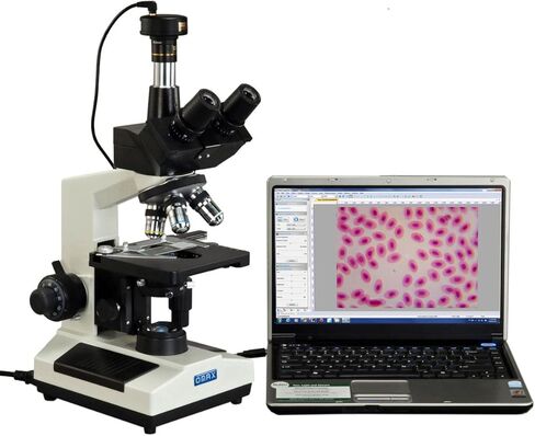 OMAX 40X-2500X Phase Contrast Trinocular LED Compound Microscope+9MP Camera+Aluminum Carrying Case in Saudi Arabia