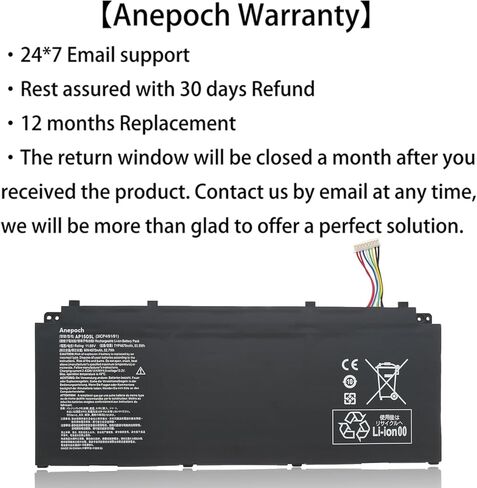 استبدال بطارية الكمبيوتر المحمول AP15O5L لجهاز Acer Spin 5 SP513-52N-54SF Predator Triton 700 PT715-51 Swift 1 SF114-32 Swift 5 SF515-51T Chromebook R13 CB5-312T-K0YK AP1505K 11.55V 53.9Wh 4670mAh in Kuwait