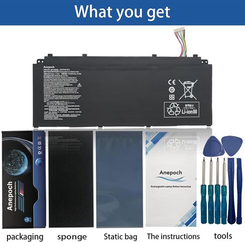استبدال بطارية الكمبيوتر المحمول AP15O5L لجهاز Acer Spin 5 SP513-52N-54SF Predator Triton 700 PT715-51 Swift 1 SF114-32 Swift 5 SF515-51T Chromebook R13 CB5-312T-K0YK AP1505K 11.55V 53.9Wh 4670mAh in Kuwait