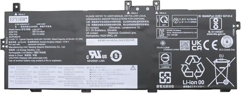 بطارية الكمبيوتر المحمول L20L3P71 52.8Wh 4548mAh 11.61V متوافقة مع Lenovo ThinkPad X13 Yoga Gen 2/3 / ThinkPad P16 Gen 1 Series SB11A14634 5B11A14635 L20C3P71 L20M3P71 in Kuwait