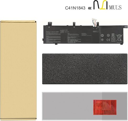 MULS 42Wh C31N1843 Laptop Battery Replacement for ASUS VivoBook S14 S432FA S432FL Vivobook S15 S532FA S532FL X432FA X432FL X432FLC X532FL X532FLC X532FA S432FA-EB008T S532FA-DH55 S532FL-PB77 3640mAh in Saudi Arabia