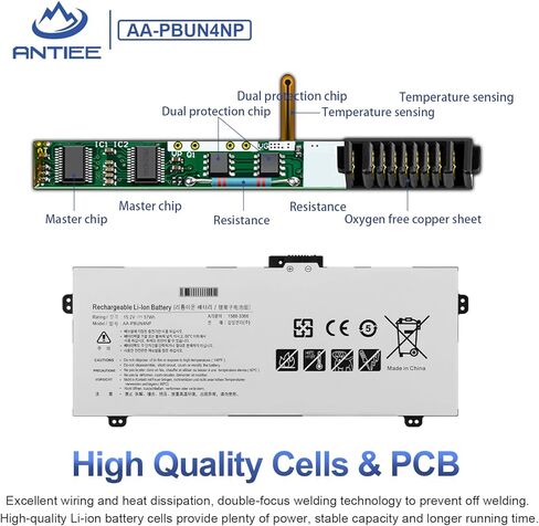 ANTIEE AA-PBUN4NP Laptop Battery for Samsung ATIV Book 9 Pro NP940Z5J NP940Z5L NP940Z5L-X01US NP940Z5L-X03US NP940Z5L-S03US Series NP9300AA AAPBUN4NP BA43-00374A 4ICP6/60/80 57Wh 15.2V in Saudi Arabia
