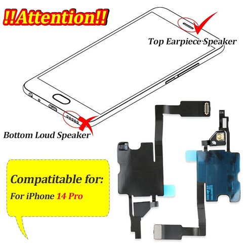 YWLRONG Earpiece Speaker for iPhone 14 Pro Ear Speaker Replacement for iPhone 14 Pro A2650 A2889 A2890 A2891 A2892 Light Proximity Sensor Flex Cable Earphone Assembly with Tools in Kuwait