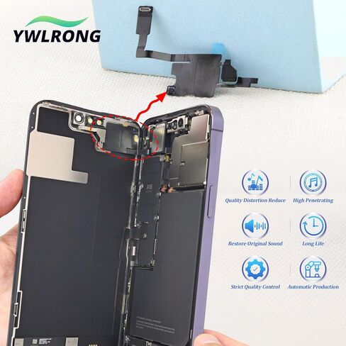 YWLRONG Earpiece Speaker for iPhone 14 Pro Ear Speaker Replacement for iPhone 14 Pro A2650 A2889 A2890 A2891 A2892 Light Proximity Sensor Flex Cable Earphone Assembly with Tools in Kuwait