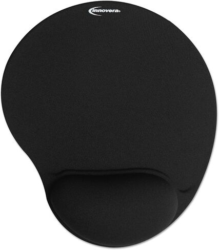 Innovera 50448 Mouse Pad w/Gel Wrist Pad Nonskid Base 10-3/8 x 8-7/8 Black in Saudi Arabia