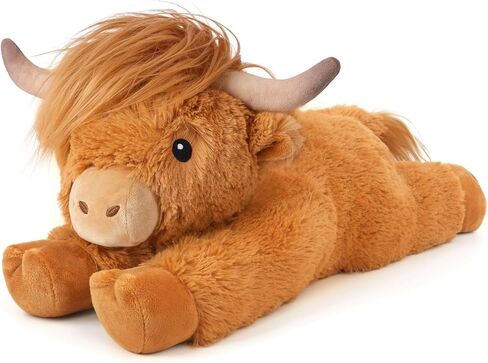 Highland Cow Stuffed Animals with Mooing Sound, Adorable Fluffy Plush Stuffed Animal Highland Cattle, Cute Soft Plushie Highland Cow Toys for Kids Adults & Children Boys Girls Gifts, 15 Inches in Saudi Arabia