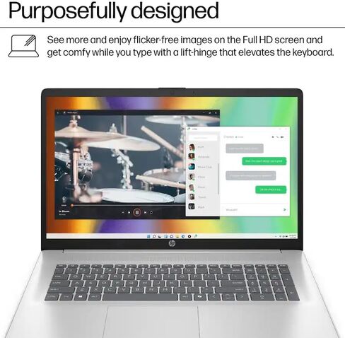 كمبيوتر محمول HP مقاس 17.3 بوصة FHD للطلاب والأعمال | AMD Ryzen 5 7520U | ذاكرة LPDDR5 سعة 16 جيجابايت | SSD سعة 1 تيرابايت | Wi-Fi 6 | Microsoft Office | Win11 Pro | فضي in Kuwait
