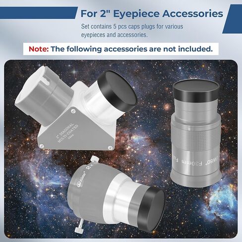 Alstar Fully Multi-Coated 2" Untra-Wide 80 Degree Eyepiece - Bundle with - 5 Pcs Dust Caps in Saudi Arabia