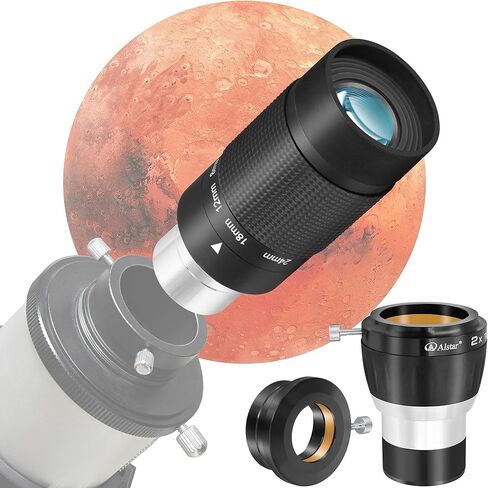 Alstar 1.25" 8-24mm Zoom Eyepiece - Bundle with - 2" 4-Element 2X Barlow Lens in Saudi Arabia