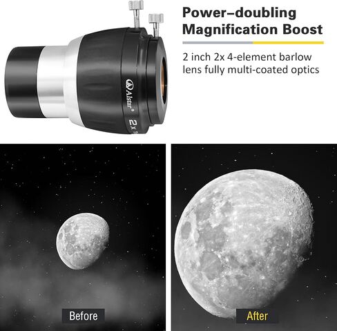 Alstar 1.25" 8-24mm Zoom Eyepiece - Bundle with - 2" 4-Element 2X Barlow Lens in Saudi Arabia