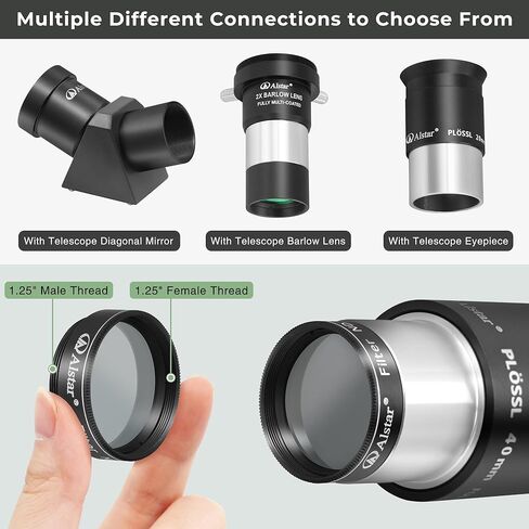 Alstar 8-24mm Telescope Zoom Eyepiece - Bundle with - 1.25" Telescope Moon Filter ND96 Kit in Saudi Arabia