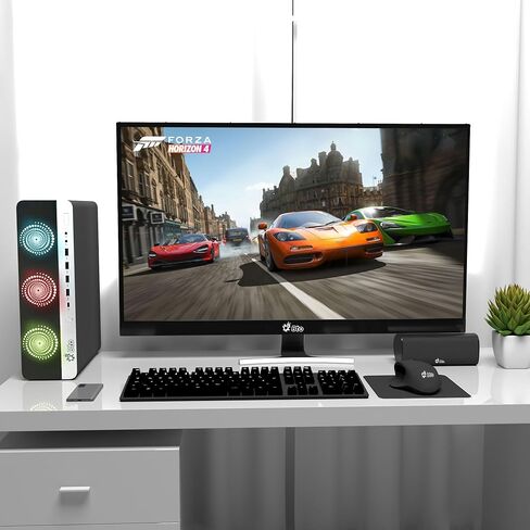 حزمة الكمبيوتر المكتبي HP RGB للألعاب - Intel Core i7، ذاكرة الوصول العشوائي 16 جيجابايت، 1 تيرابايت SSD، NVIDIA GeForce GT 1030 GDDR5، شاشة 24 بوصة، مجموعة RGB - Windows 11 Pro (متجدد) in Kuwait