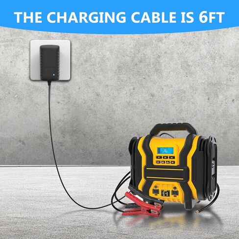 شاحن 15 فولت متوافق مع Dewalt DXAEJ14 DXAEPS14 DXAEPS14CA 1400 1600 011-2070-4 Peak Cars Jump Starter ضاغط هواء رقمي محطة طاقة محمولة سلك شحن تيار متردد in Kuwait