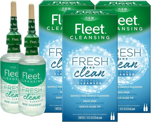 Fleet Fresh & Clean Saline Rectal Cleanser, 2 Bottles, 4.5 fl oz Each, 3 Pack (6 Bottles Total) in Saudi Arabia