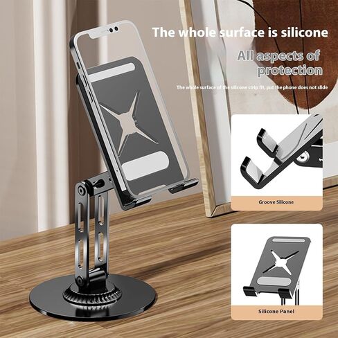 UncleS Phone Stand Heavy Duty 360 Rotating Tablet Holder Metal Desk Stand For Smartphones And E Readers Aluminum Phone Stand in Saudi Arabia