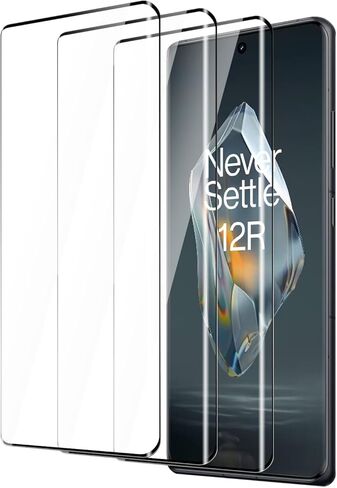 3 Pack For OnePlus 12R Edge Screen Protector, 3D curved tempered glass screen protector, 9H Hardness Tempered Glass Film, Scratch-Resistant，Anti-fingerprint (OnePlus 12R) in Saudi Arabia