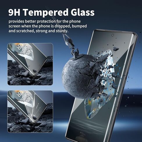 3 Pack For OnePlus 12R Edge Screen Protector, 3D curved tempered glass screen protector, 9H Hardness Tempered Glass Film, Scratch-Resistant，Anti-fingerprint (OnePlus 12R) in Saudi Arabia