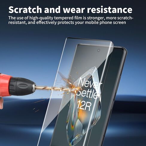 3 Pack For OnePlus 12R Edge Screen Protector, 3D curved tempered glass screen protector, 9H Hardness Tempered Glass Film, Scratch-Resistant，Anti-fingerprint (OnePlus 12R) in Saudi Arabia