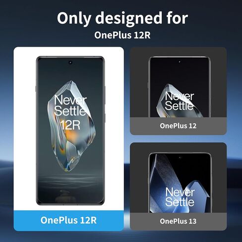 3 Pack For OnePlus 12R Edge Screen Protector, 3D curved tempered glass screen protector, 9H Hardness Tempered Glass Film, Scratch-Resistant，Anti-fingerprint (OnePlus 12R) in Saudi Arabia