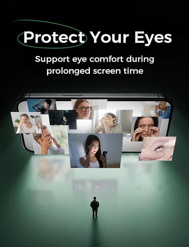 MAGIC JOHN 2PACK for iPhone 14 Pro Max (6.7") Eye Protection Screen Protector, HD Clear, Auto Dust-Elimination, 9H Tempered Glass & Scratch Resistance, Full Edge Coverage in Saudi Arabia