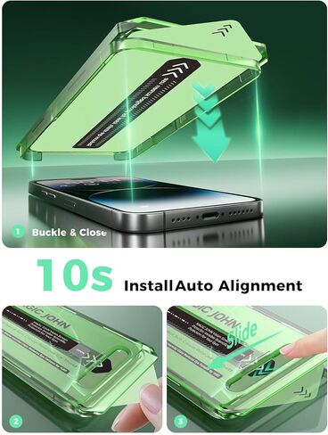 MAGIC JOHN 2PACK for iPhone 14 Pro Max (6.7") Eye Protection Screen Protector, HD Clear, Auto Dust-Elimination, 9H Tempered Glass & Scratch Resistance, Full Edge Coverage in Saudi Arabia