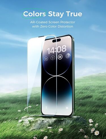 MAGIC JOHN 2PACK for iPhone 14 Pro Max (6.7") Eye Protection Screen Protector, HD Clear, Auto Dust-Elimination, 9H Tempered Glass & Scratch Resistance, Full Edge Coverage in Saudi Arabia