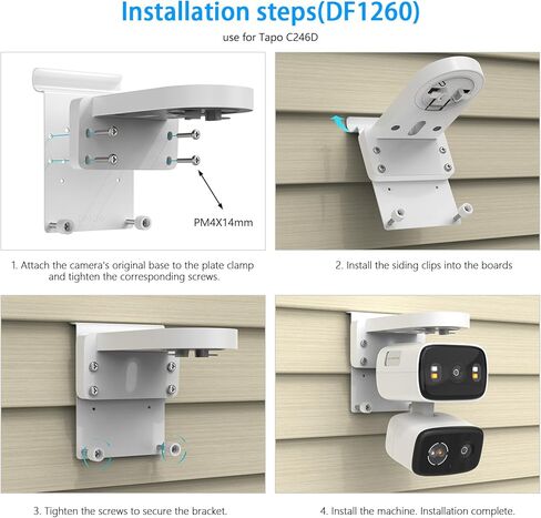 HOLACA الفينيل انحياز مقاطع جبل لTP-Link Tapo C246D/C236/C216/C113/C420/C400/C400 Kit/C460 كاميرا الأمن، شاشة تابو الفينيل انحياز السنانير جبل in Kuwait