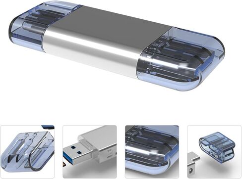 محول قارئ بطاقات USB-c من سبائك الزنك من Kisangel للهواتف المحمولة وأجهزة الكمبيوتر، قارئ ذاكرة USB عالي السرعة مع فتحة مقاومة للتلف متوافقة مع بطاقات Tf Nm والمحمولة in Saudi Arabia