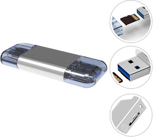 محول قارئ بطاقات USB-c من سبائك الزنك من Kisangel للهواتف المحمولة وأجهزة الكمبيوتر، قارئ ذاكرة USB عالي السرعة مع فتحة مقاومة للتلف متوافقة مع بطاقات Tf Nm والمحمولة in Saudi Arabia