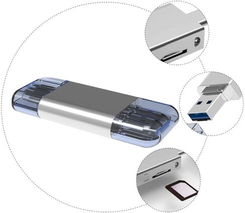 محول قارئ بطاقات USB-c من سبائك الزنك من Kisangel للهواتف المحمولة وأجهزة الكمبيوتر، قارئ ذاكرة USB عالي السرعة مع فتحة مقاومة للتلف متوافقة مع بطاقات Tf Nm والمحمولة in Saudi Arabia