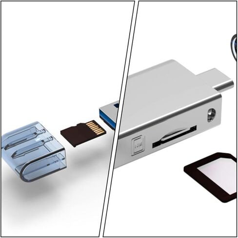 محول قارئ بطاقات USB-c من سبائك الزنك من Kisangel للهواتف المحمولة وأجهزة الكمبيوتر، قارئ ذاكرة USB عالي السرعة مع فتحة مقاومة للتلف متوافقة مع بطاقات Tf Nm والمحمولة in Saudi Arabia