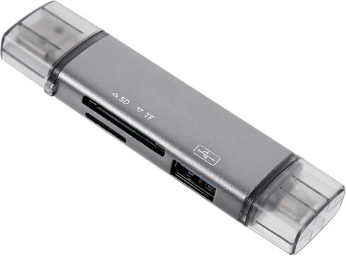 محول قارئ بطاقات USB من النوع c من Kisangel، قارئ بطاقات ذاكرة متعدد الواجهات للهواتف وأجهزة الكمبيوتر، قبضة مريحة متوافقة مع أجهزة Micro USB in Kuwait