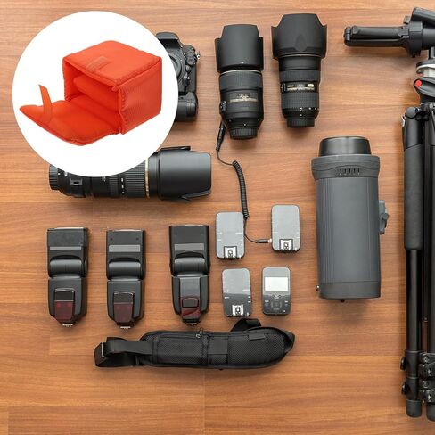 NOLITOY Polyester Waterproof Camera Lens Protective Case Shockproof Lens Pouch for DSLR and Mirrorless Cameras for Photographers Orange in Saudi Arabia