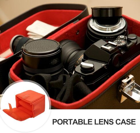 NOLITOY Polyester Waterproof Camera Lens Protective Case Shockproof Lens Pouch for DSLR and Mirrorless Cameras for Photographers Orange in Saudi Arabia