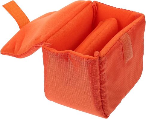 Water Resistant Polyester Camera Lens Pouch Shockproof Protective Case for DSLR and Mirrorless Cameras Portable Orange Lens Bag for Photography in Saudi Arabia