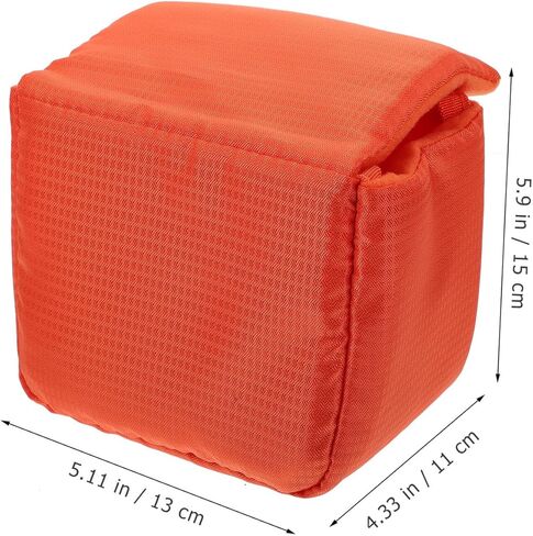Water Resistant Polyester Camera Lens Pouch Shockproof Protective Case for DSLR and Mirrorless Cameras Portable Orange Lens Bag for Photography in Saudi Arabia