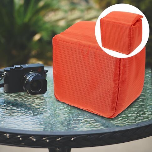 Water Resistant Polyester Camera Lens Pouch Shockproof Protective Case for DSLR and Mirrorless Cameras Portable Orange Lens Bag for Photography in Saudi Arabia