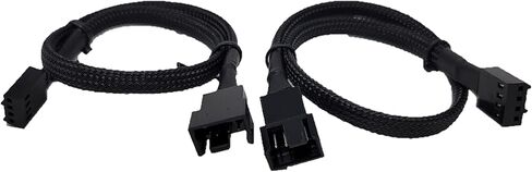 MICRO CONNECTORS كابل تمديد مروحة PWM بطول 30 سم، عبوتين (أسود) (PWM-100BK-2P) in Saudi Arabia