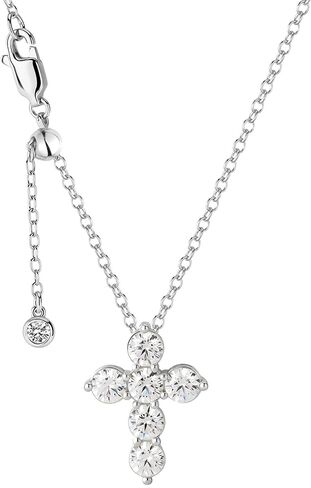 ASHINE Cubic Zirconia Cross Necklace for Women, 14K Gold Plated Brass Faith Pendant with Adjustable 20" Chain in Saudi Arabia