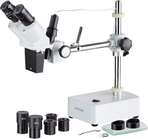 AmScope 5X-10X-15X-20X Stereo Binocular Microscope Boom + Incident Light in Saudi Arabia