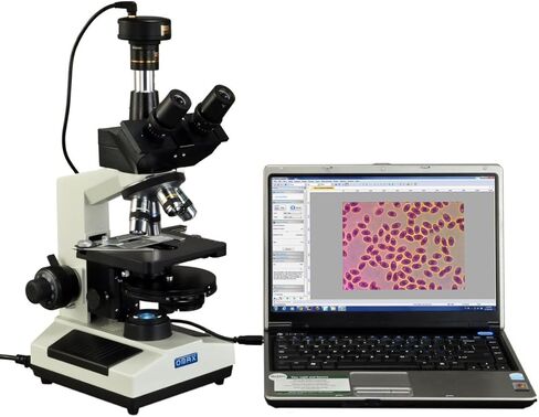 OMAX 40X-2500X Phase Contrast LED Trinocular Compound Microscope with 10MP Digital Camera in Saudi Arabia