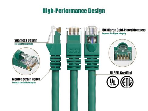 Cable Leader Cat 6 550 MHz UTP Snagless Ethernet Cable, Network Patch Cord (Green, 25 ft) in Saudi Arabia