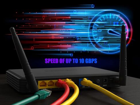 كابل إيثرنت Cat 6 550 ميجا هرتز UTP Snagless، سلك توصيل الشبكة (أصفر، 25 قدم) in Saudi Arabia