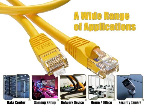 كابل إيثرنت Cat 6 550 ميجا هرتز UTP Snagless، سلك توصيل الشبكة (أصفر، 25 قدم) in Saudi Arabia