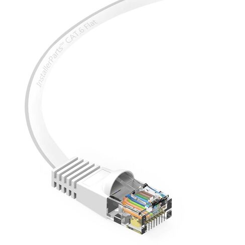 InstallerParts (5 Pack Ethernet Cable CAT6 Cable Flat 10 FT - White - Professional Series - 10Gigabit/Sec Network/High Speed Internet Cable, 550MHZ in Saudi Arabia